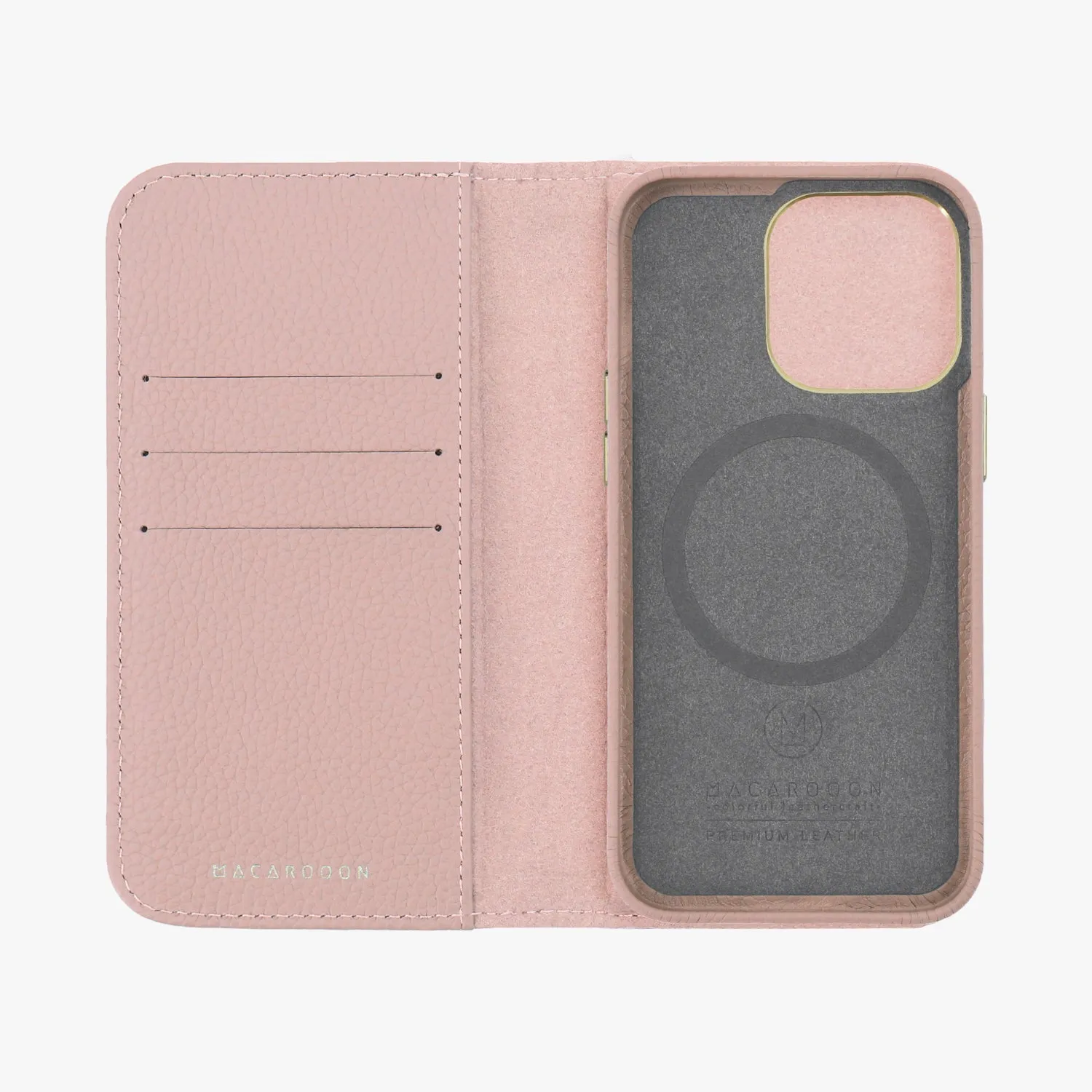 iPhone 15 Plus MagSafe Leather Flip Cover with Leather Case