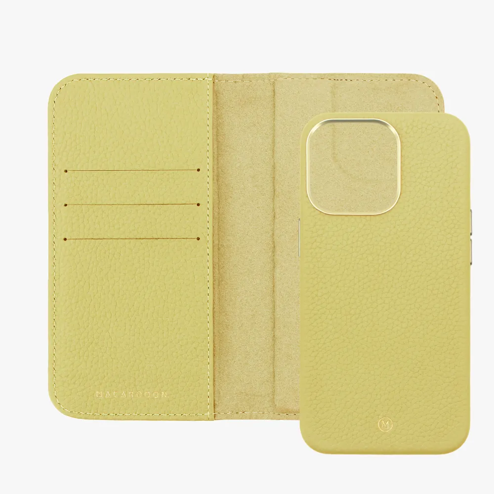 iPhone 15 Plus MagSafe Leather Flip Cover with Leather Case