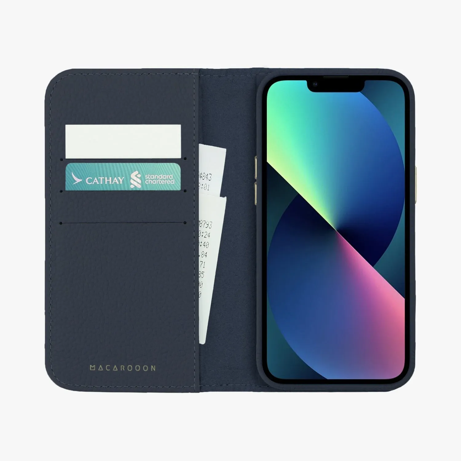 iPhone 15 Plus MagSafe Leather Flip Cover with Leather Case