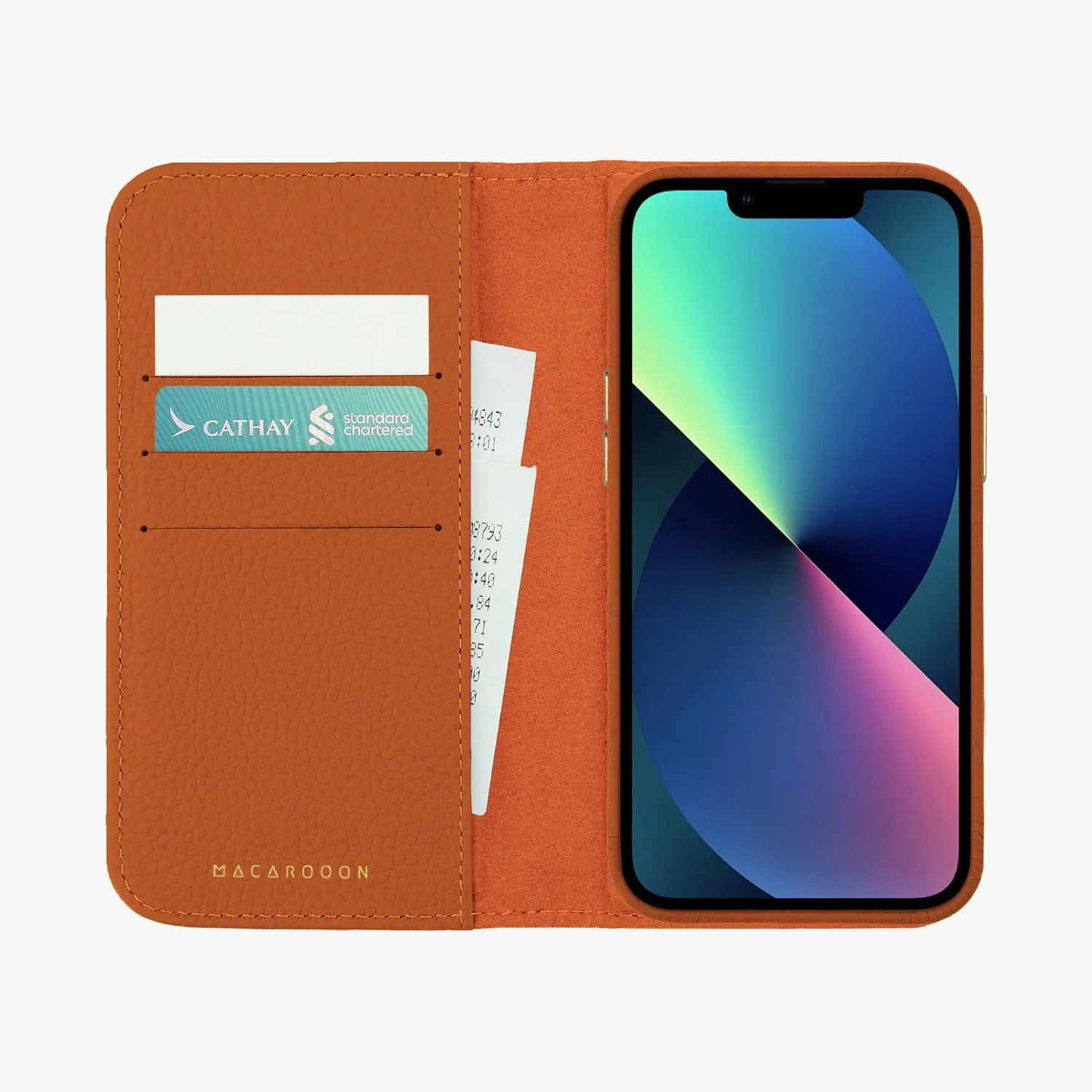 iPhone 15 Plus MagSafe Leather Flip Cover with Leather Case