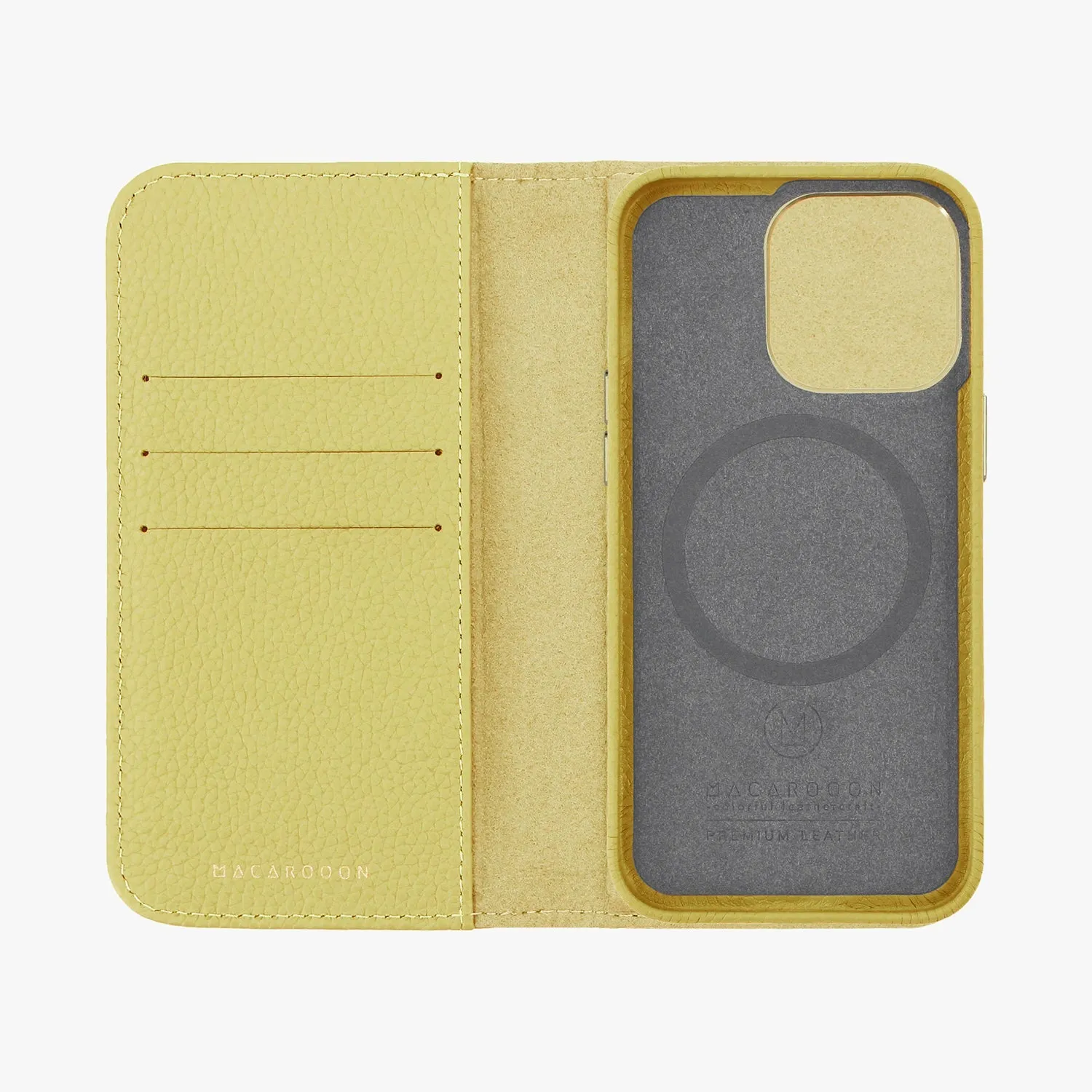 iPhone 15 Plus MagSafe Leather Flip Cover with Leather Case