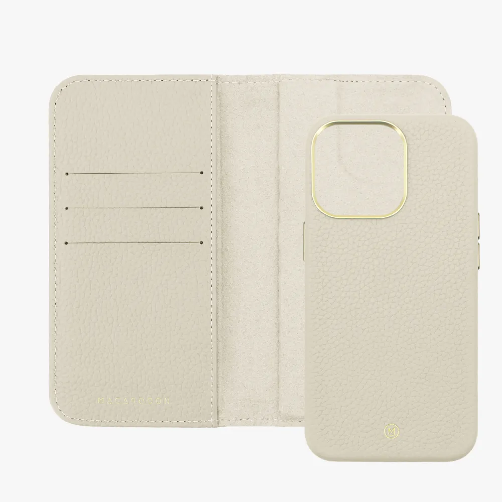 iPhone 15 Plus MagSafe Leather Flip Cover with Leather Case