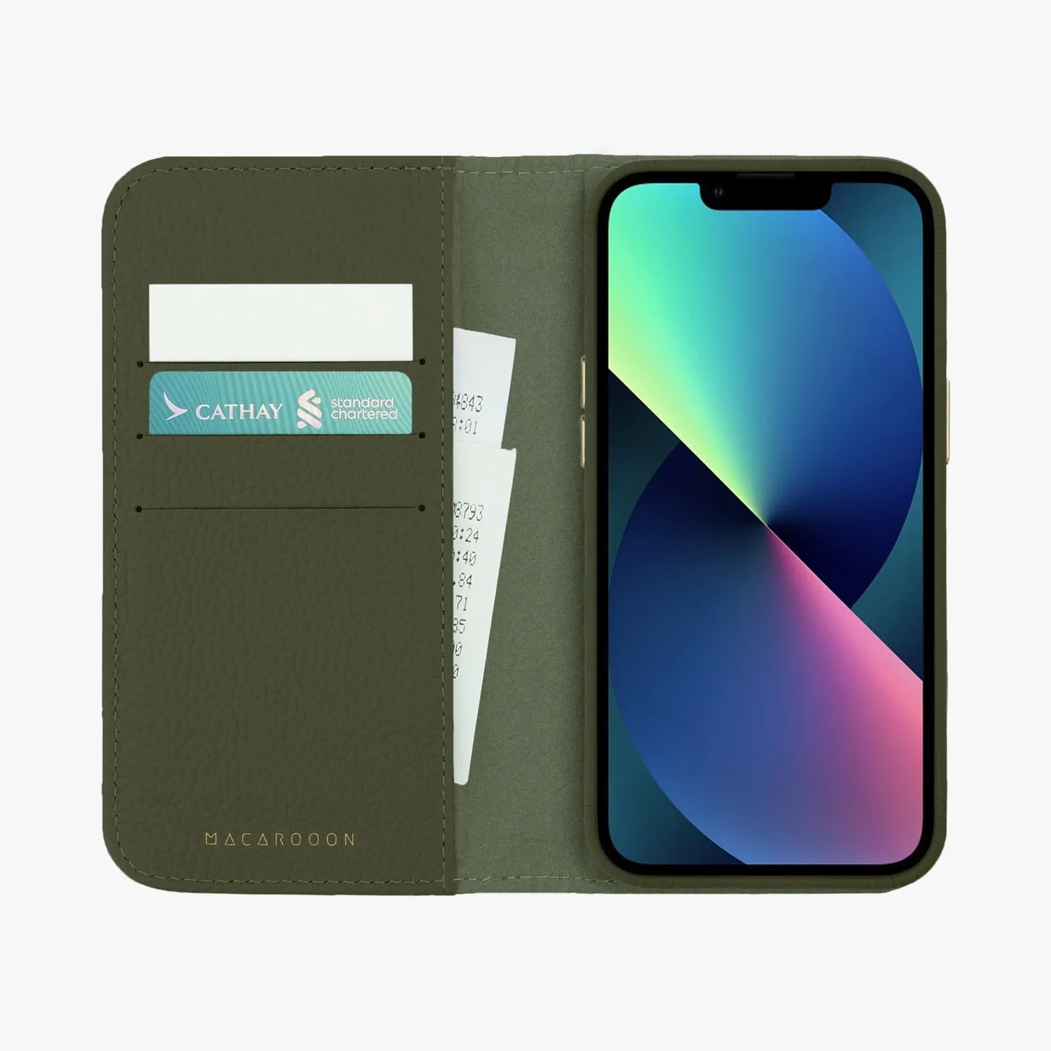 iPhone 15 Plus MagSafe Leather Flip Cover with Leather Case