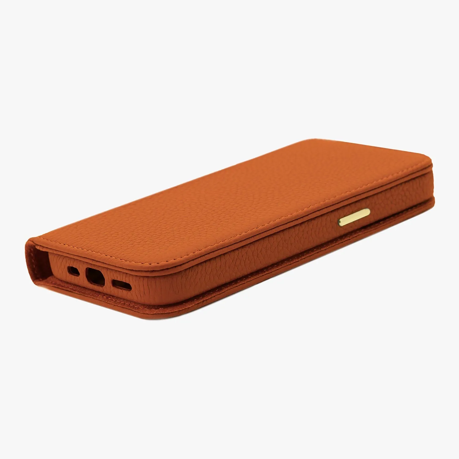iPhone 15 Plus MagSafe Leather Flip Cover with Leather Case