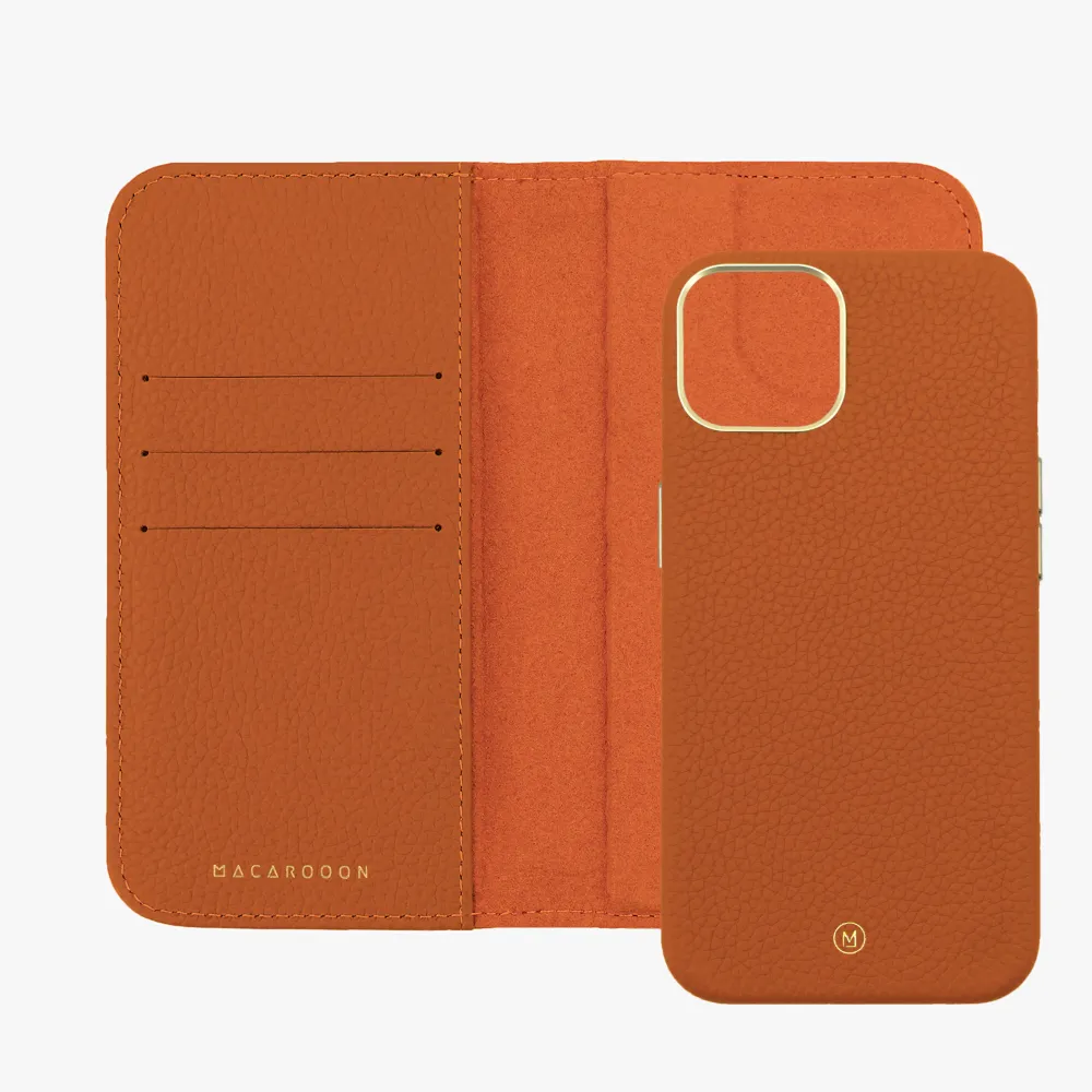 iPhone 15 Plus MagSafe Leather Flip Cover with Leather Case
