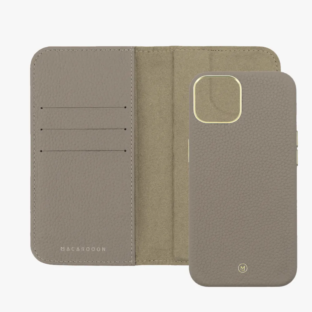 iPhone 15 Plus MagSafe Leather Flip Cover with Leather Case