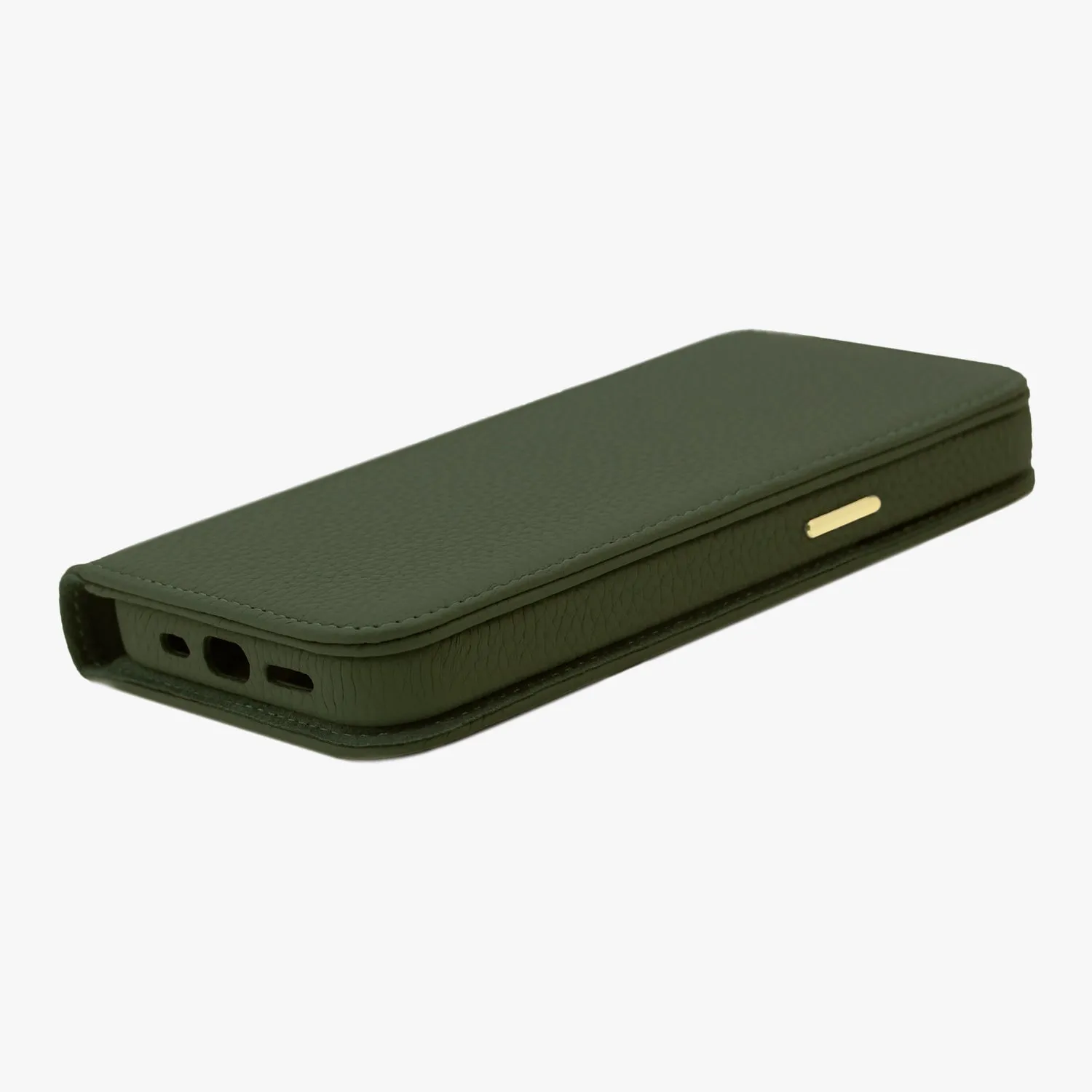 iPhone 15 Plus MagSafe Leather Flip Cover with Leather Case