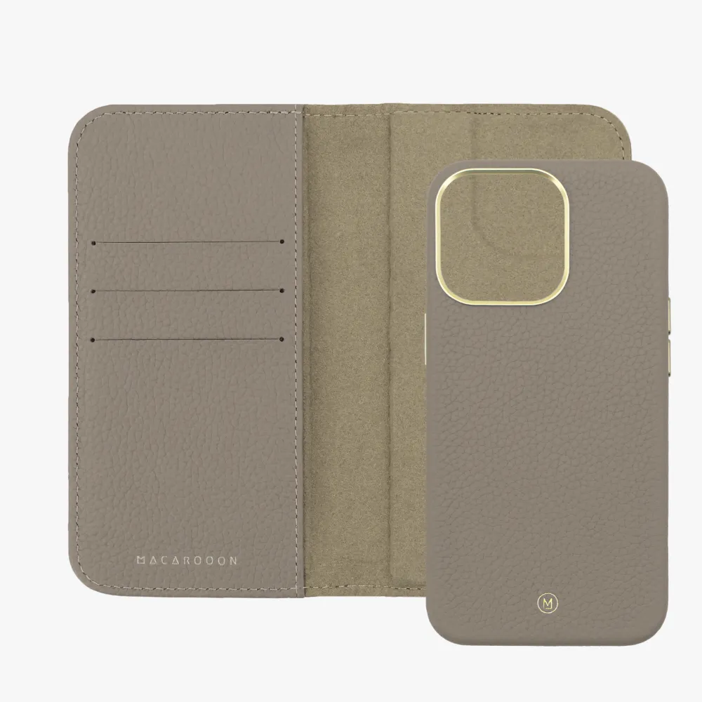 iPhone 15 Plus MagSafe Leather Flip Cover with Leather Case