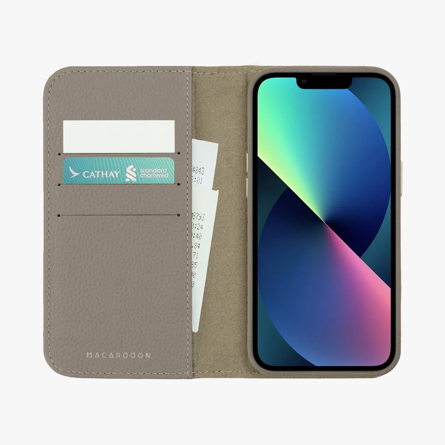 iPhone 15 Plus MagSafe Leather Flip Cover with Leather Case