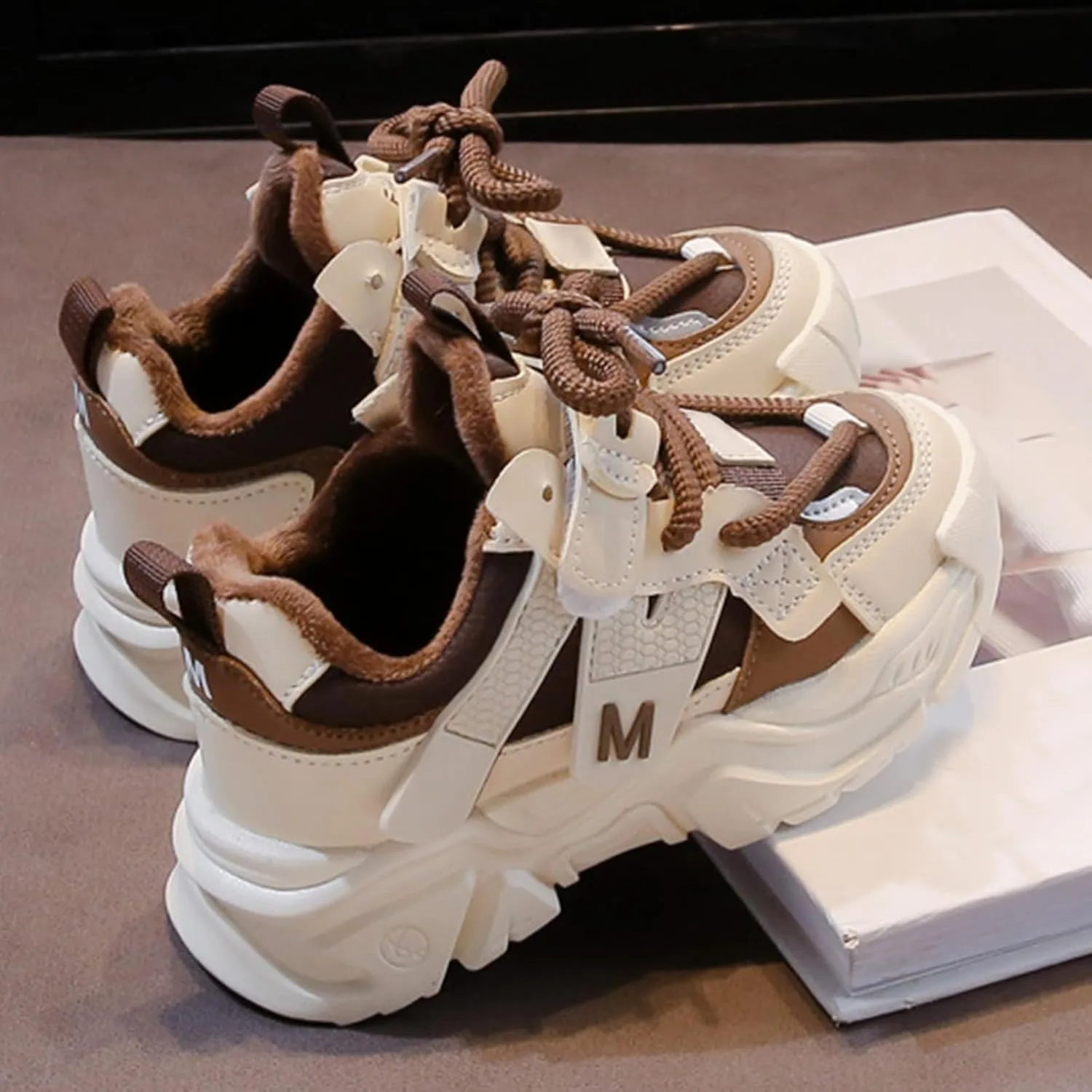 Kids Platform Sneakers Baby Toddler Tennis Running Athletic Protective Walking Lace Up Comfortable Softy Spring Shoes
