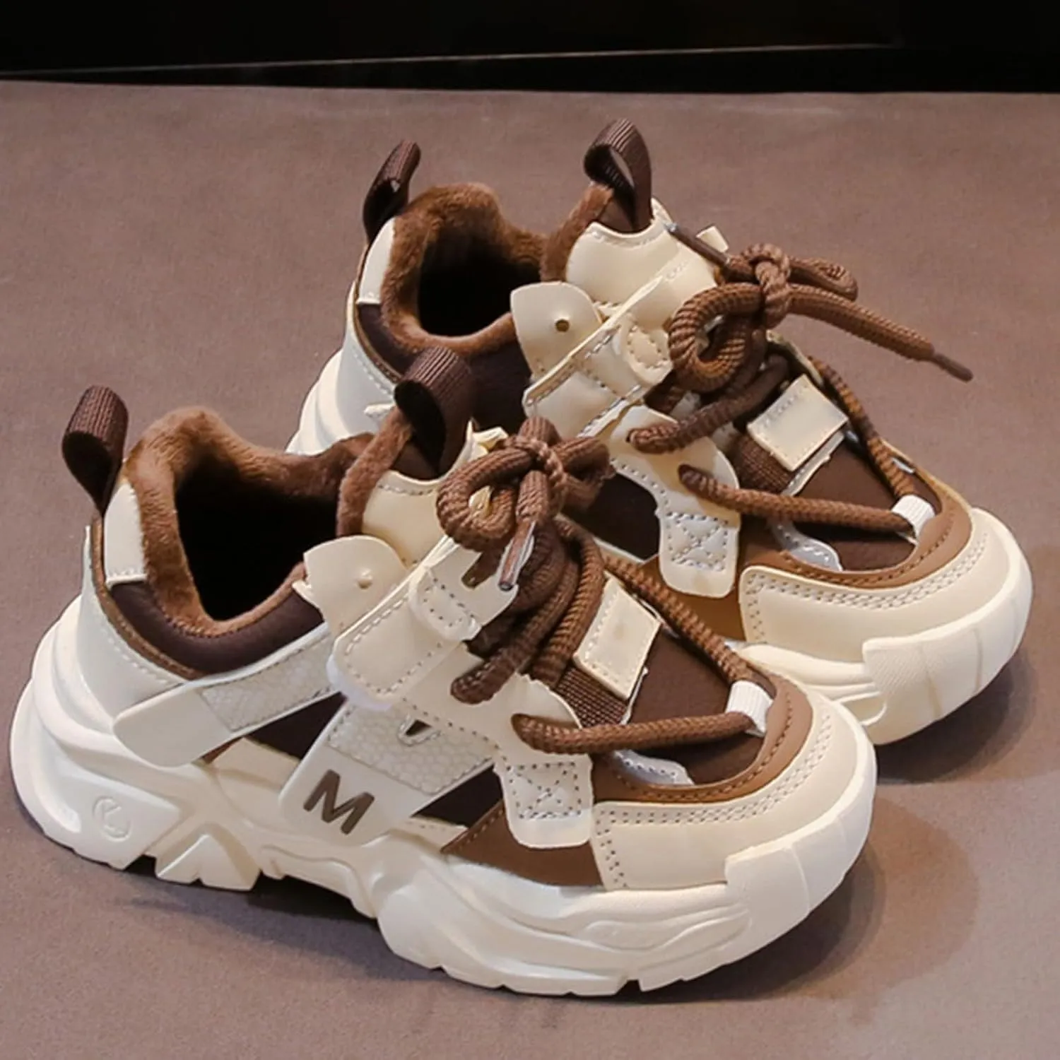 Kids Platform Sneakers Baby Toddler Tennis Running Athletic Protective Walking Lace Up Comfortable Softy Spring Shoes