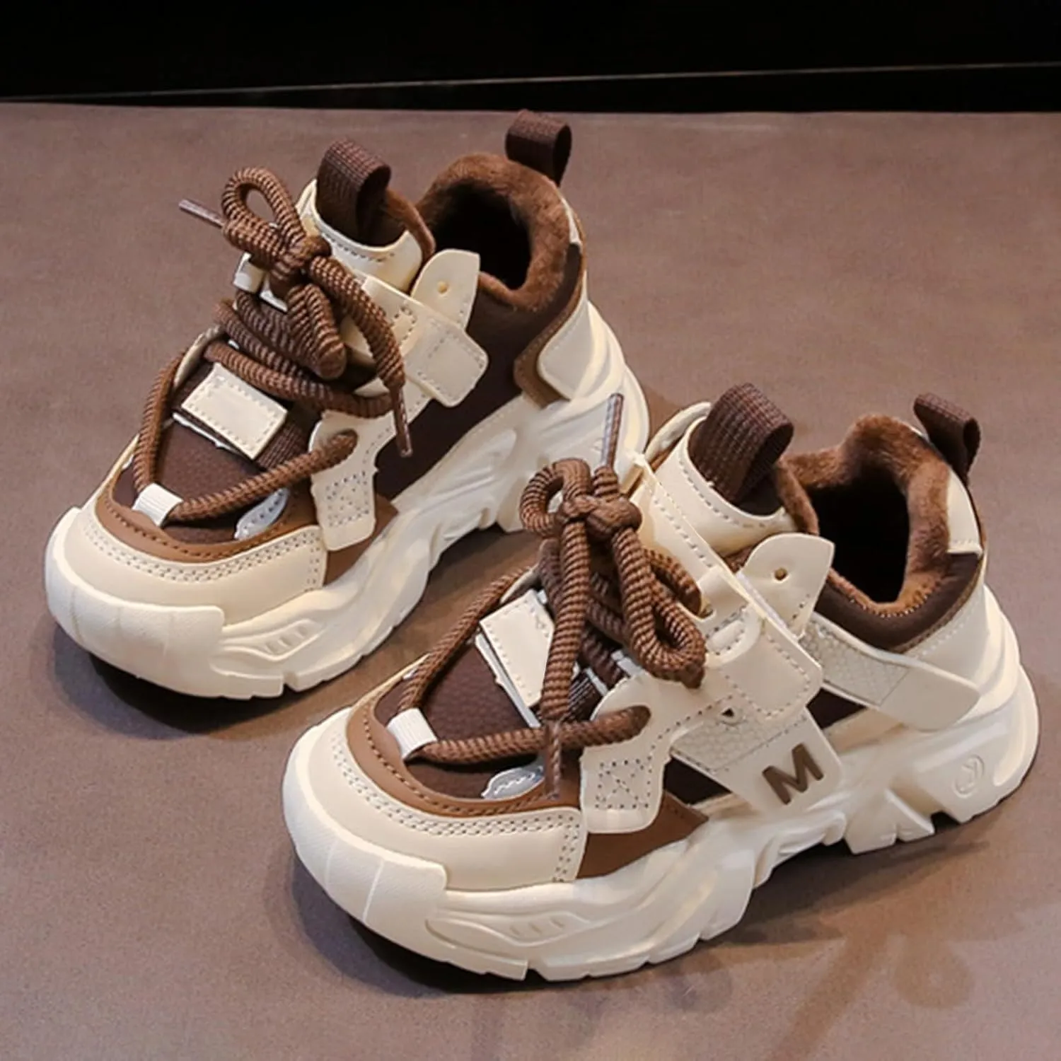 Kids Platform Sneakers Baby Toddler Tennis Running Athletic Protective Walking Lace Up Comfortable Softy Spring Shoes
