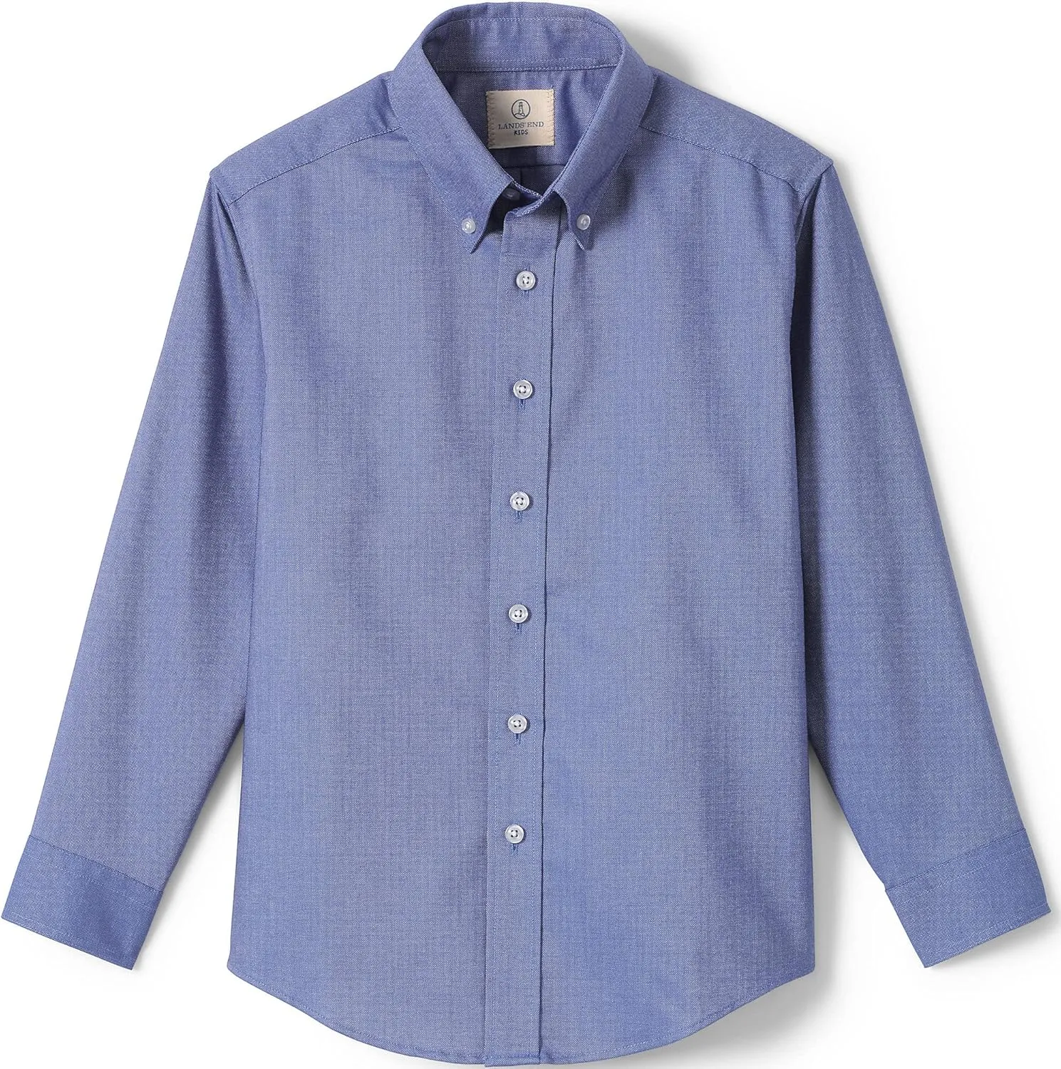 Lands' End School Uniform Men's Long Sleeve Oxford Dress Shirt