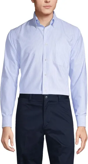 Lands' End School Uniform Men's Long Sleeve Oxford Dress Shirt
