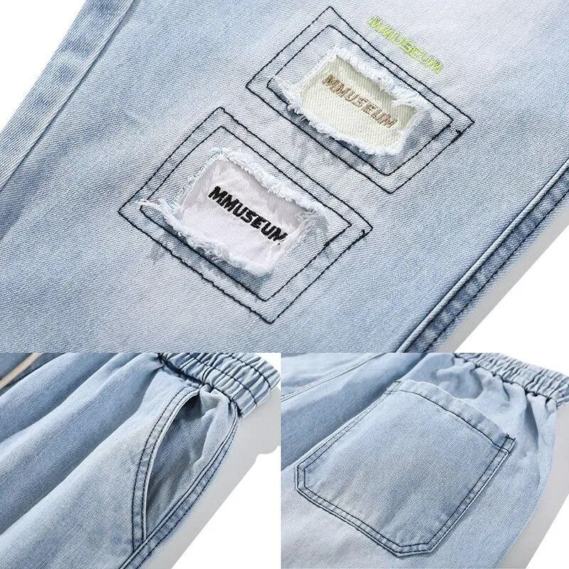 Loose Patchy Denim Joggers