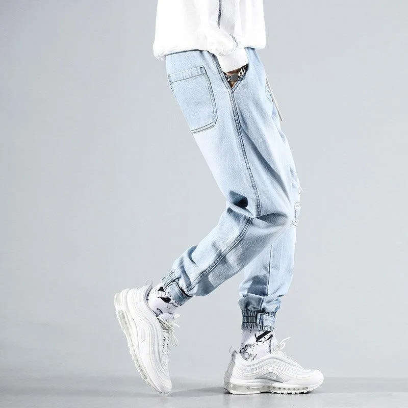 Loose Patchy Denim Joggers