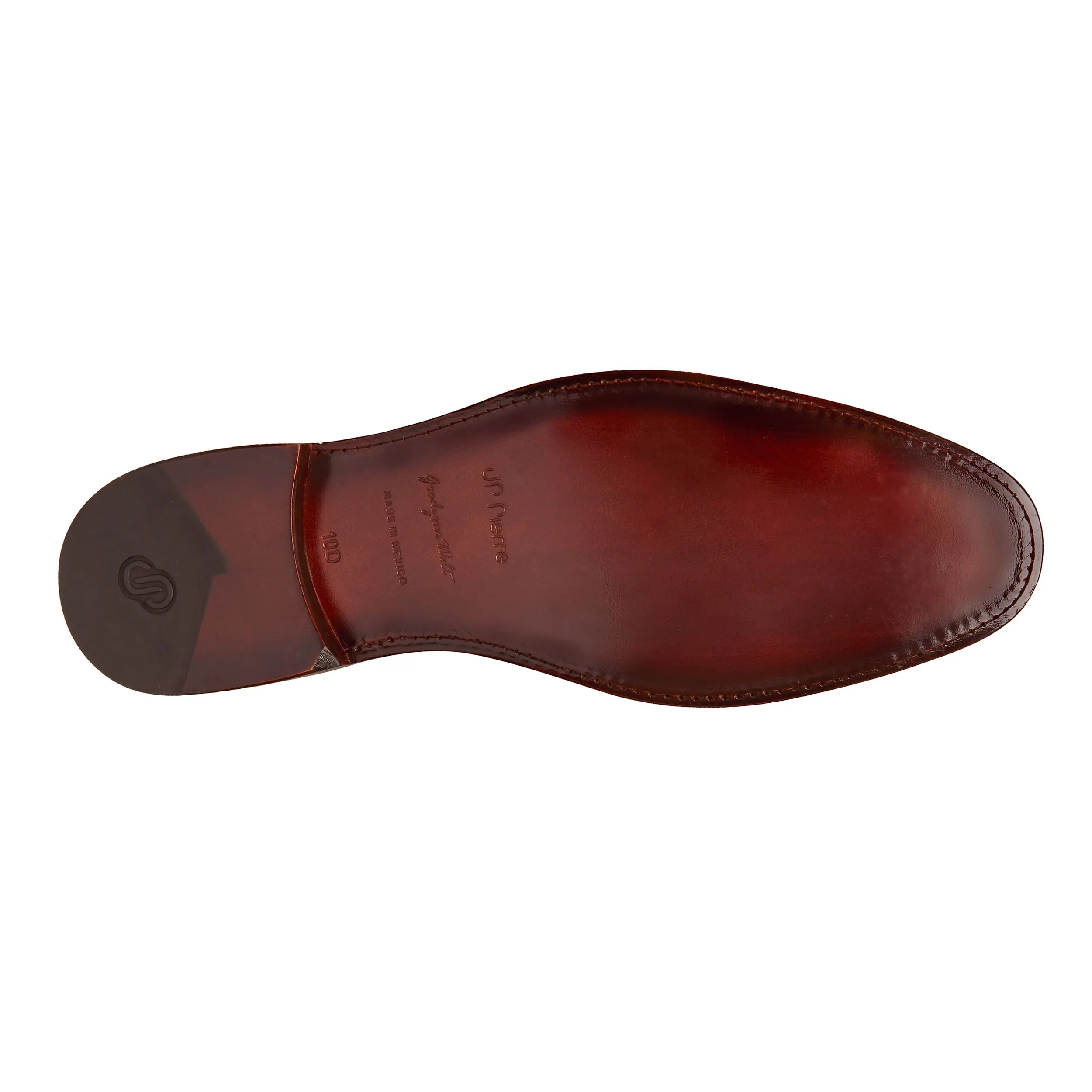 Men´s chestnut braided leather derby shoes