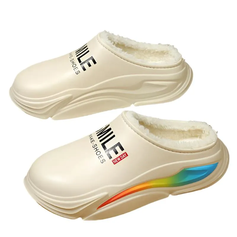 Men's Warm Waterproof Non-Slip Indoor Outdoor Slippers