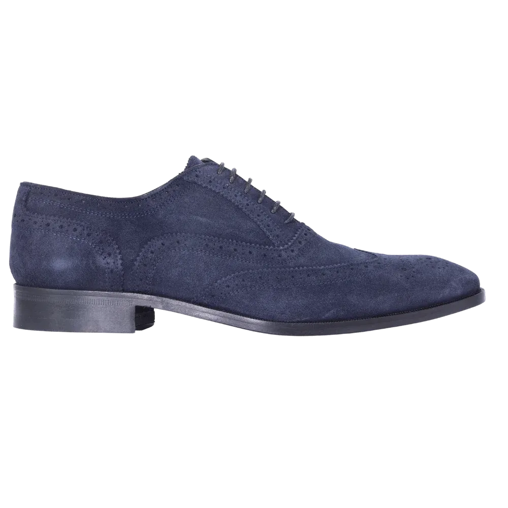 Mercanti Fiorentini Oxford Brogue in Navy Suede