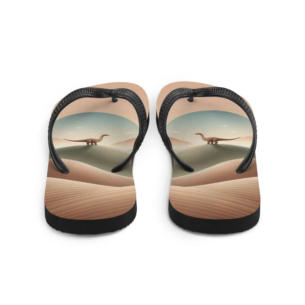 Minimalist Dino - Dinosaur Flip Flops