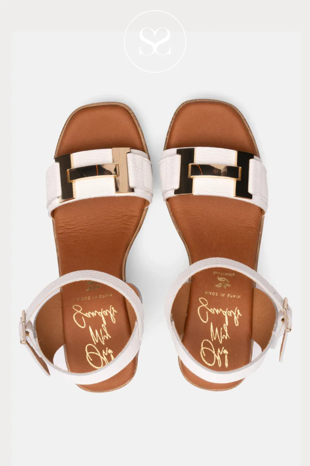 OH MY SANDALS 5636 WHITE BLOCK HEEL PLATFORM SANDAL