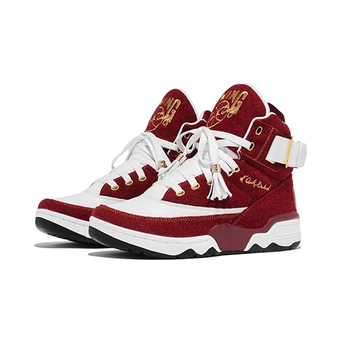 Patrick Ewing Mens 33 HI x ODB Basketball Sneakers 1BM02461-614 Burgandy/White/Gold