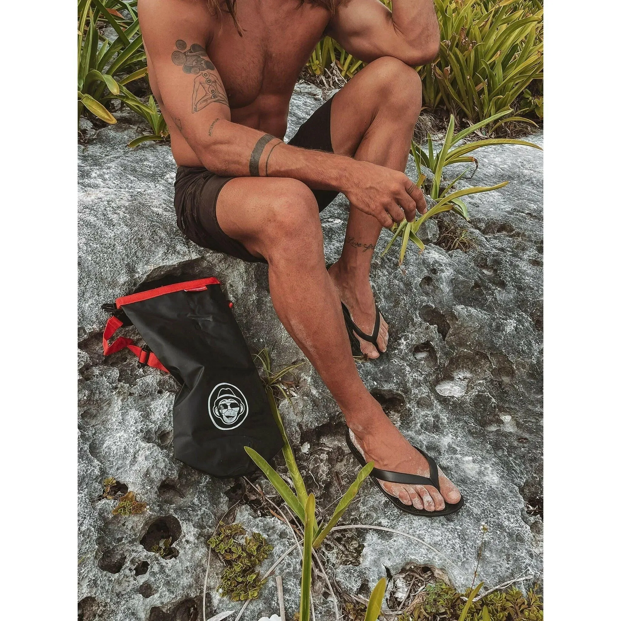 Pirate Black Flip Flops & Drybag by GUDO