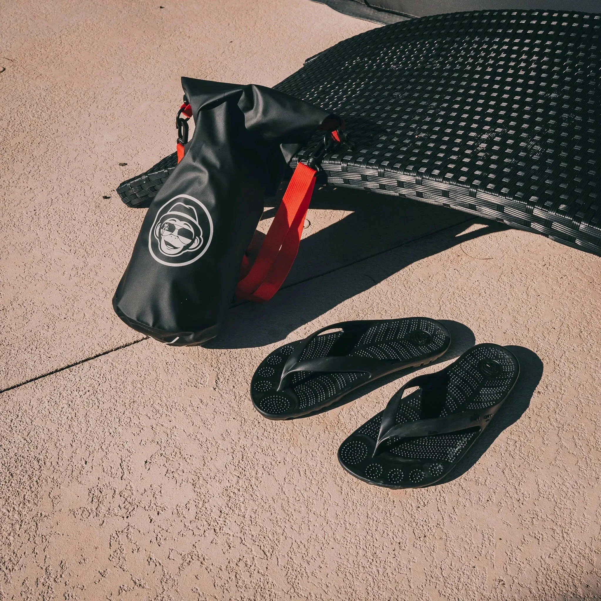 Pirate Black Flip Flops & Drybag by GUDO