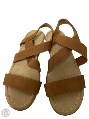 Sandals Flats By Clothes Mentor In Tan, Size: 9