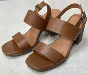 Sandals Heels Block By Universal Thread In Tan, Size:5.5