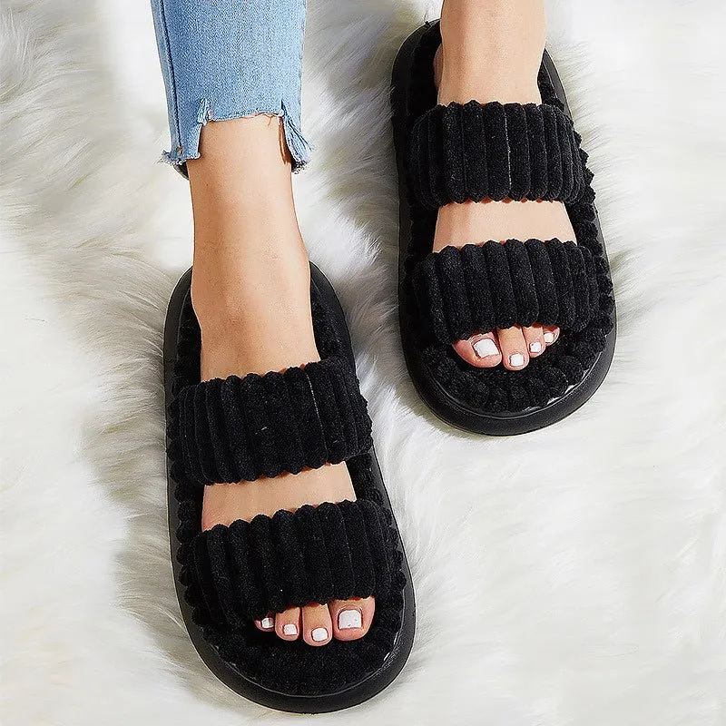 Sandals Slides Shoes Womens with Double Strap