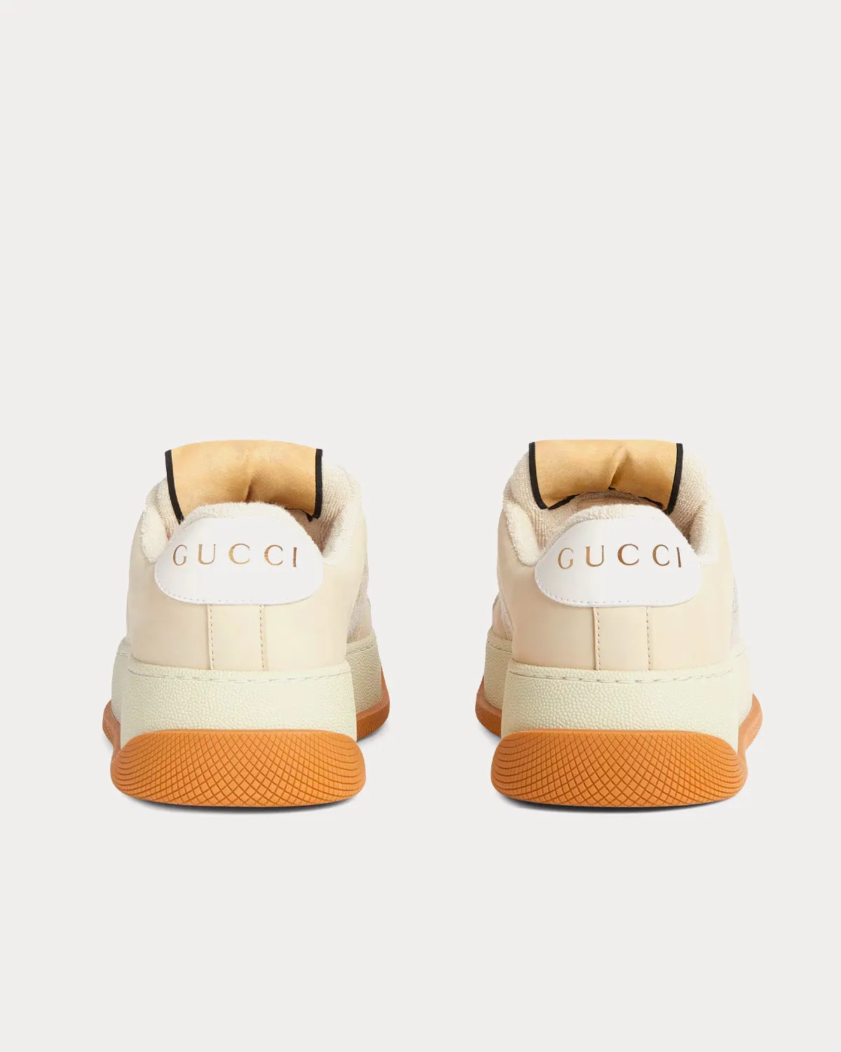 Screener GG Lamé Canvas White / Beige Low Top Sneakers