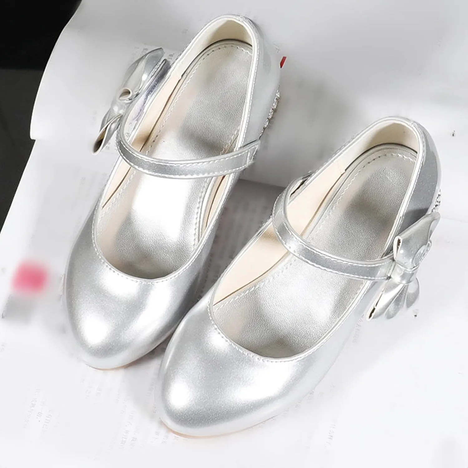 Shoes Low Heel Toddler Girls Dress Shoes Cute Bowknot Patent Mary Jane Flower Girls Wedding School Party