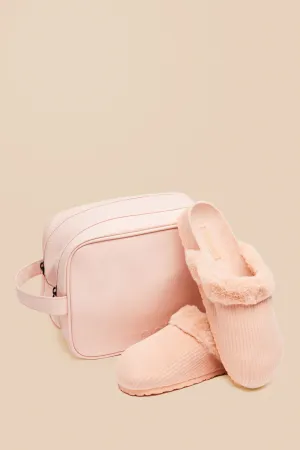 Slippers home corduroy pink clog