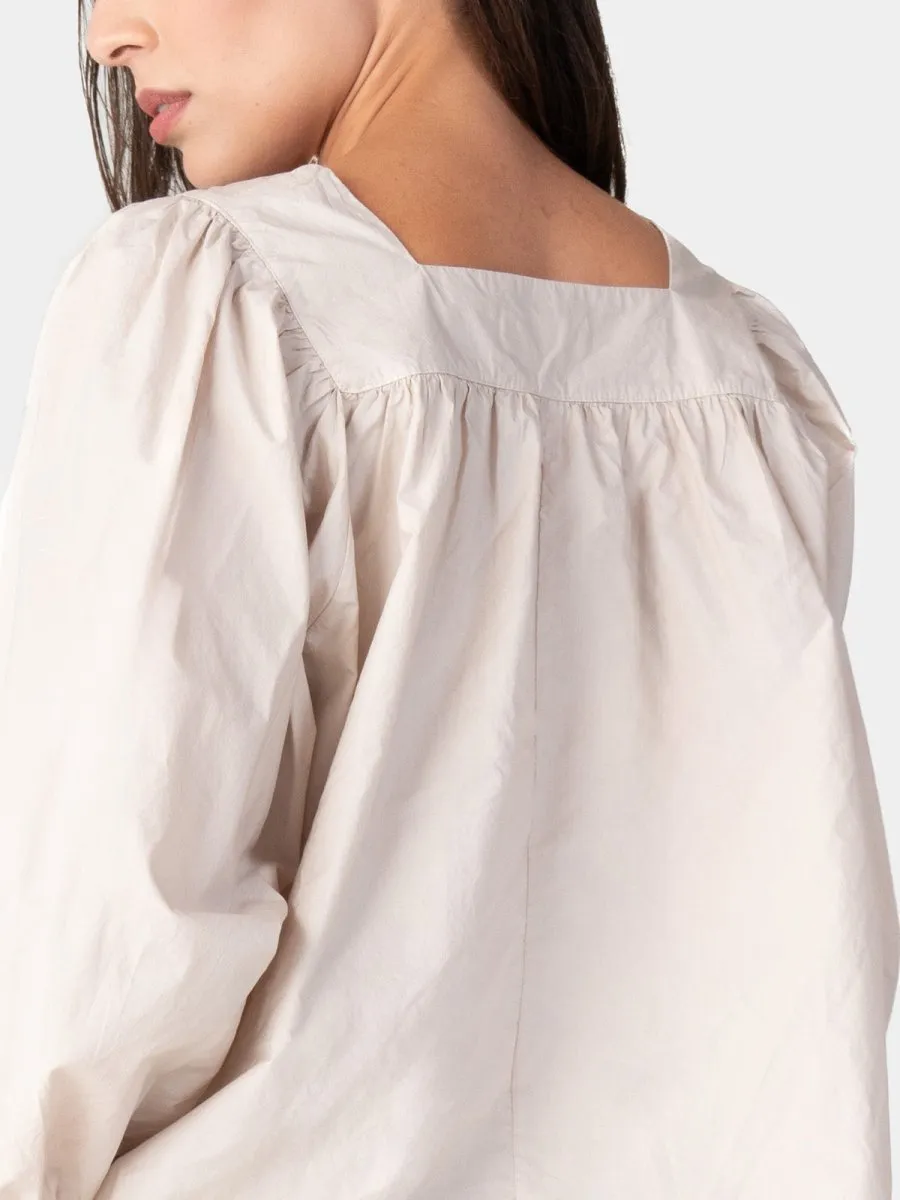 Square Neck Organic Cotton Peasant Blouse