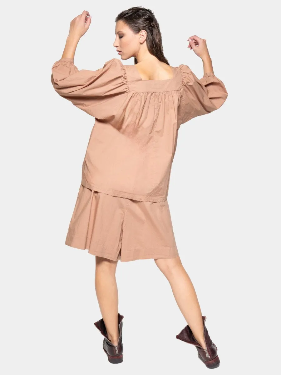 Square Neck Organic Cotton Peasant Blouse