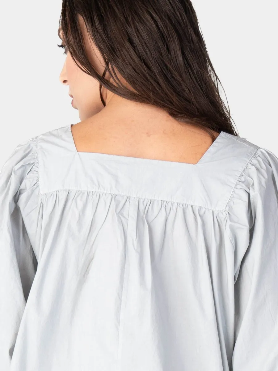 Square Neck Organic Cotton Peasant Blouse