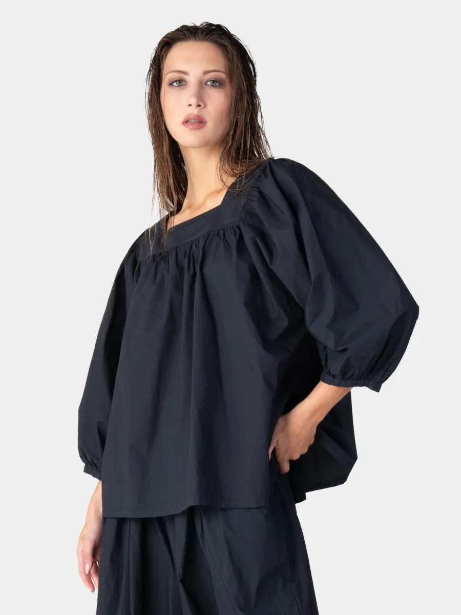 Square Neck Organic Cotton Peasant Blouse