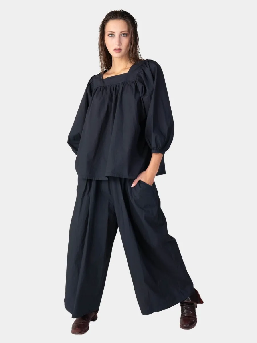 Square Neck Organic Cotton Peasant Blouse