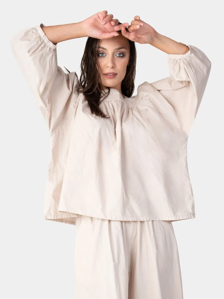 Square Neck Organic Cotton Peasant Blouse