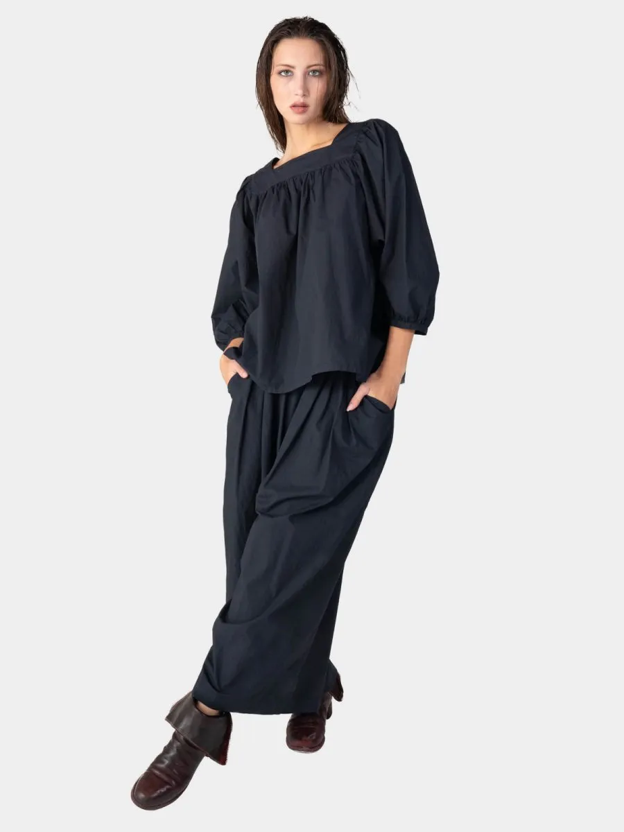Square Neck Organic Cotton Peasant Blouse