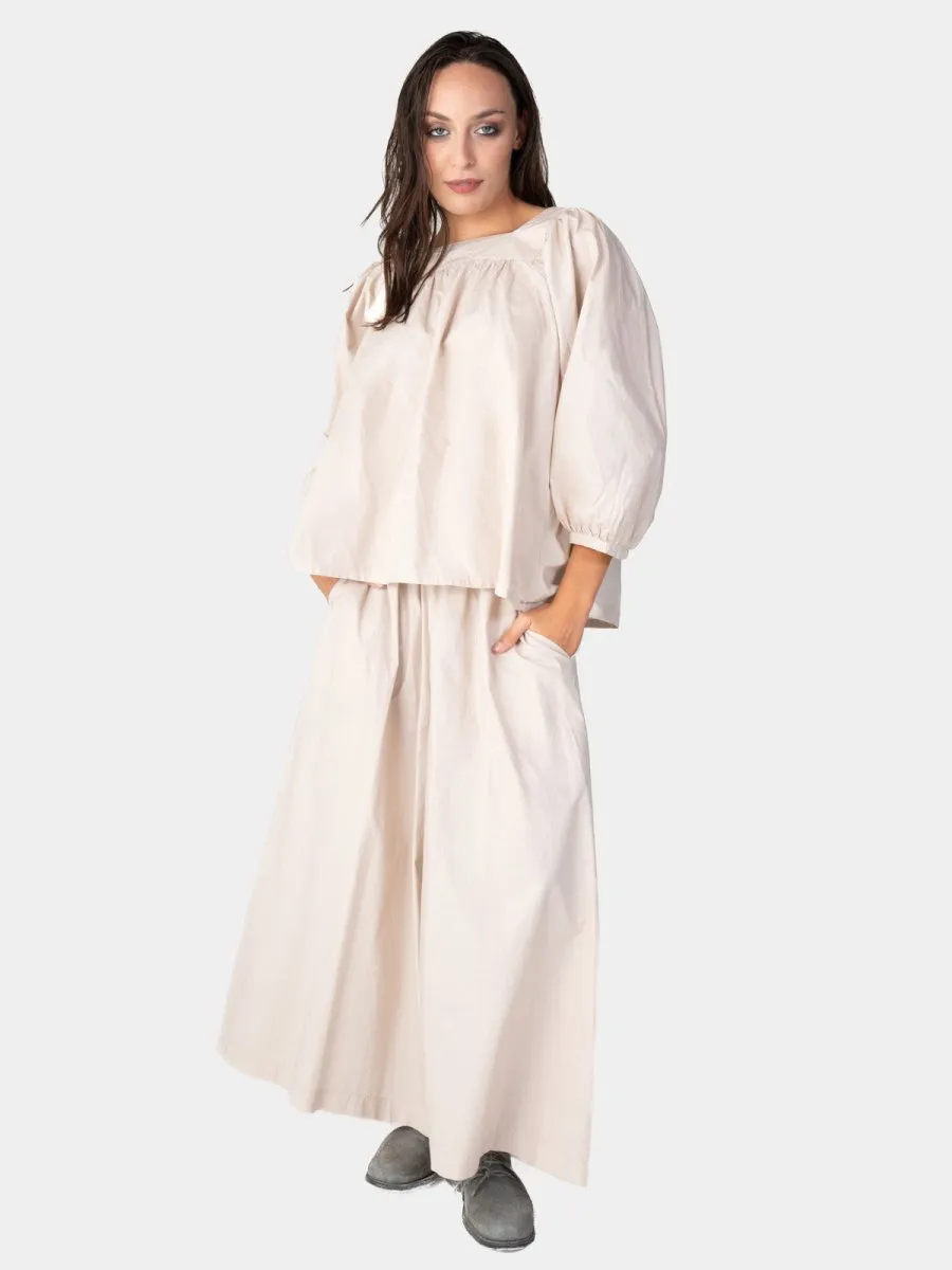 Square Neck Organic Cotton Peasant Blouse