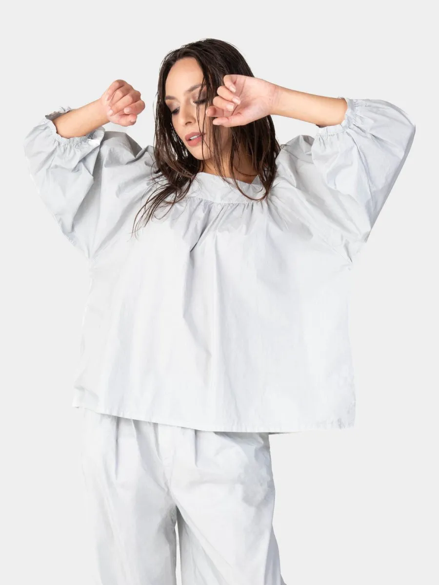 Square Neck Organic Cotton Peasant Blouse