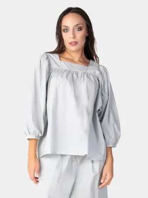 Square Neck Organic Cotton Peasant Blouse