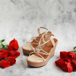 Strappy Wedges - Nude