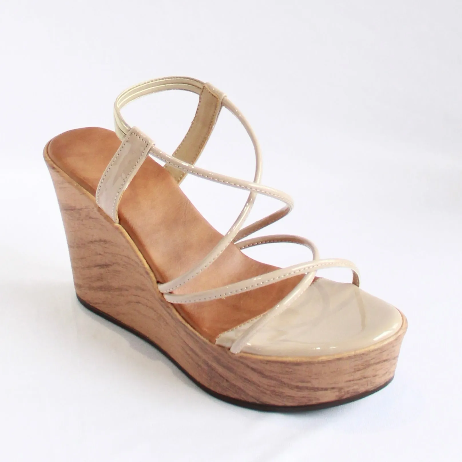 Strappy Wedges - Nude