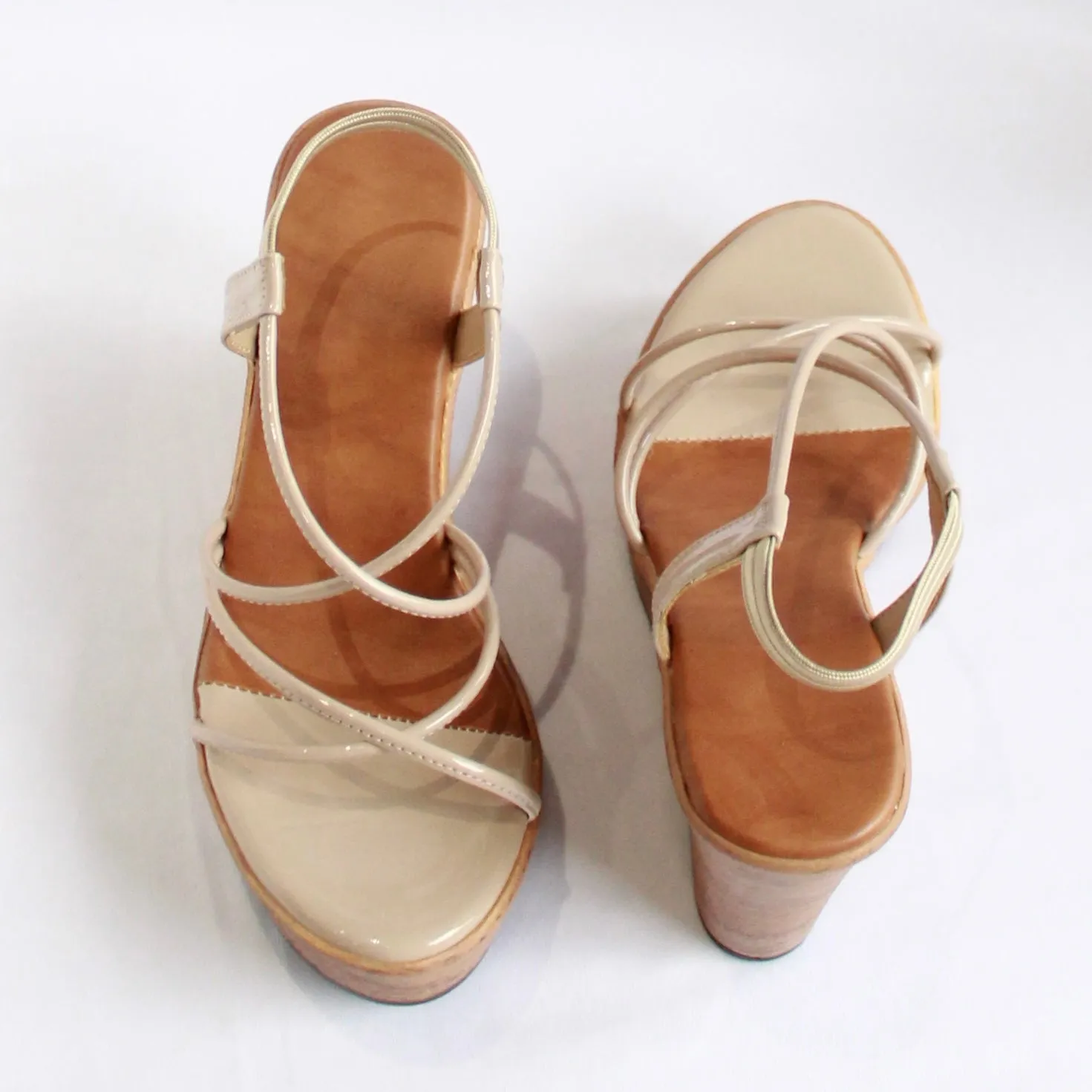 Strappy Wedges - Nude