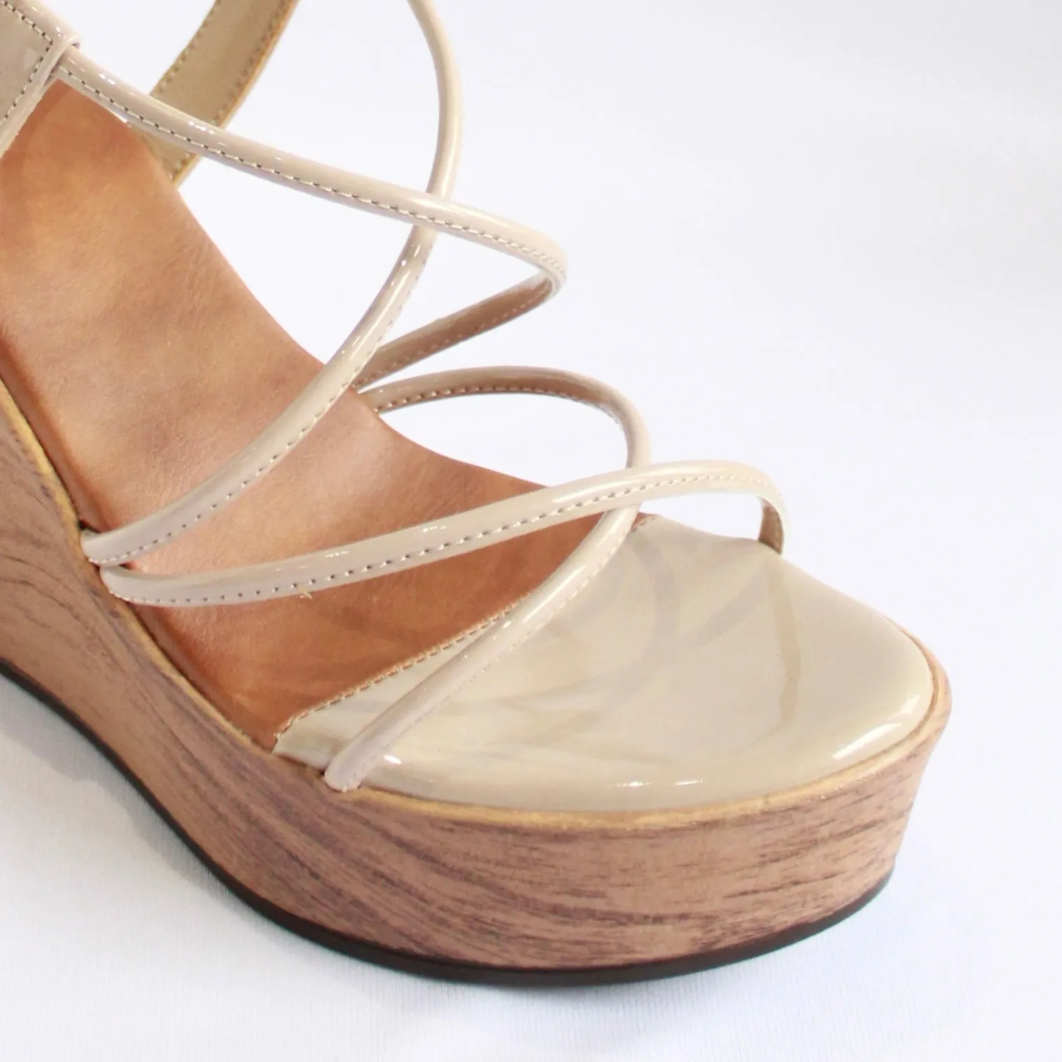 Strappy Wedges - Nude