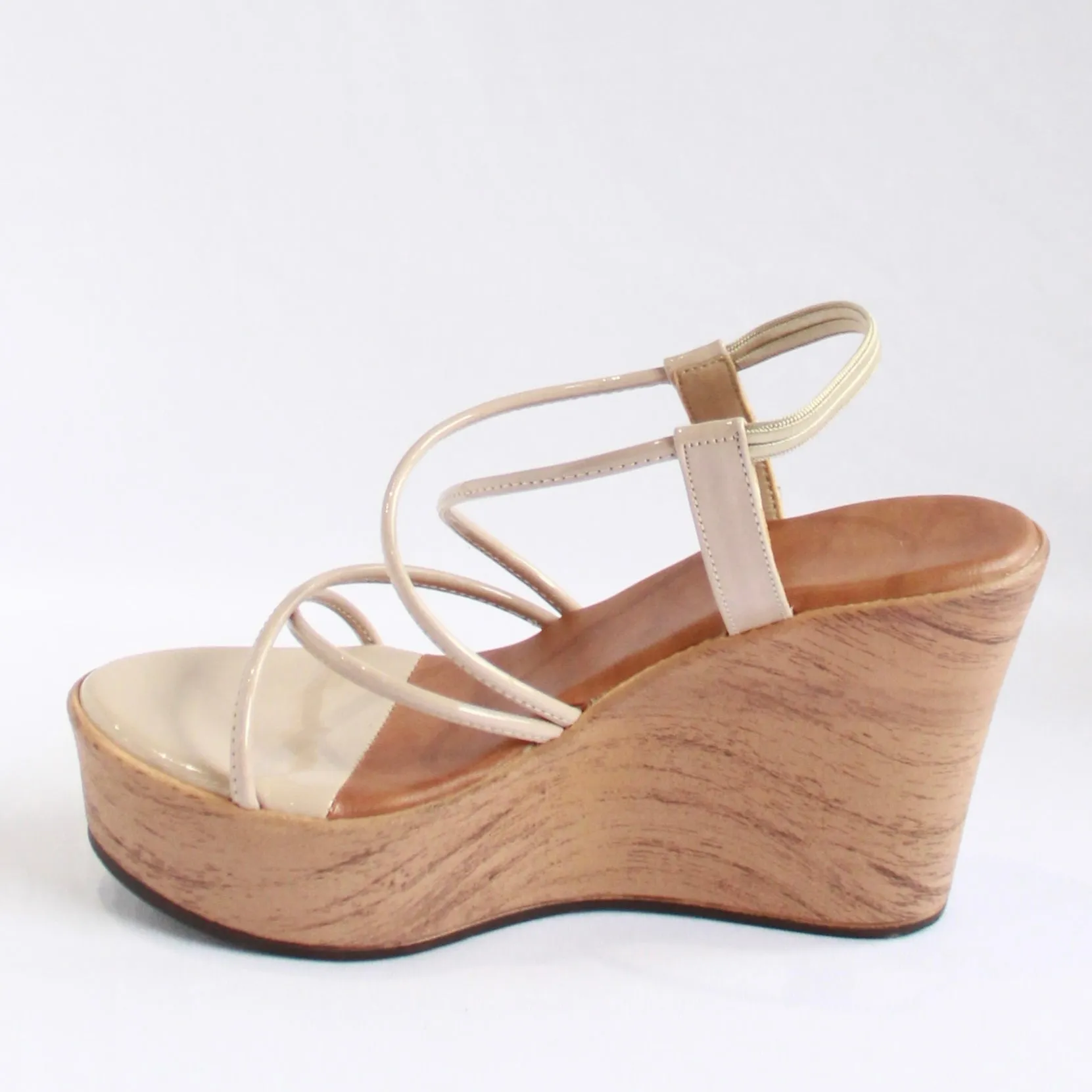 Strappy Wedges - Nude