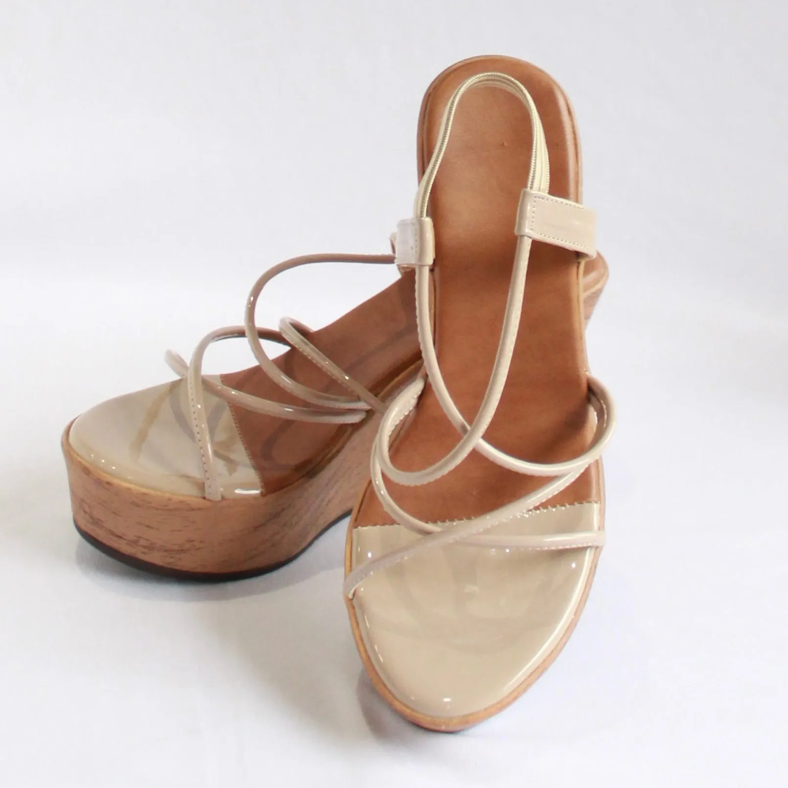 Strappy Wedges - Nude